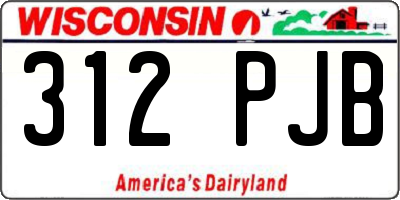 WI license plate 312PJB