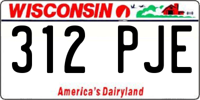 WI license plate 312PJE