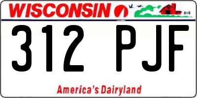 WI license plate 312PJF
