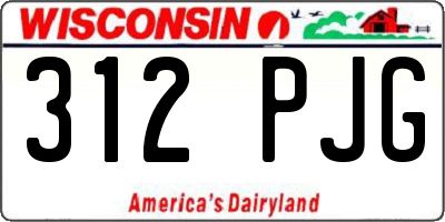 WI license plate 312PJG
