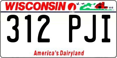 WI license plate 312PJI