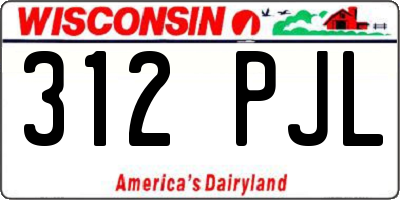 WI license plate 312PJL