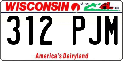 WI license plate 312PJM
