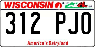 WI license plate 312PJO