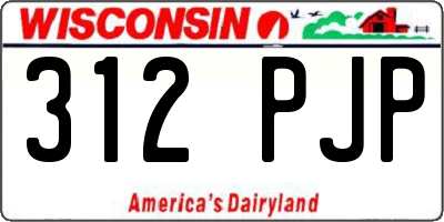 WI license plate 312PJP
