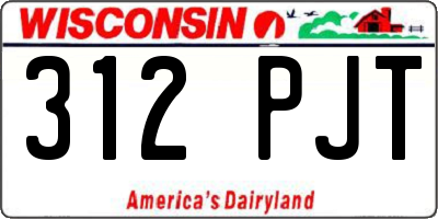 WI license plate 312PJT