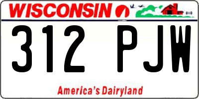 WI license plate 312PJW