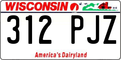 WI license plate 312PJZ