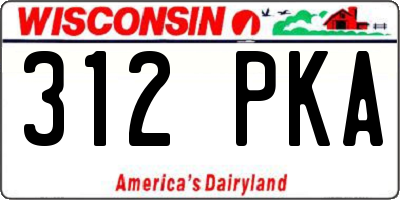 WI license plate 312PKA