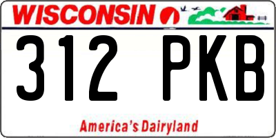 WI license plate 312PKB