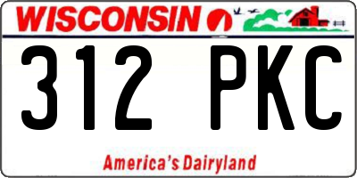 WI license plate 312PKC