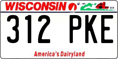WI license plate 312PKE