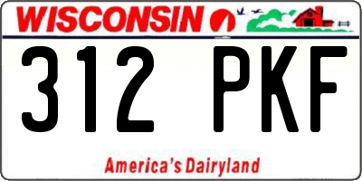 WI license plate 312PKF