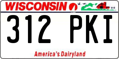 WI license plate 312PKI
