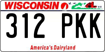 WI license plate 312PKK