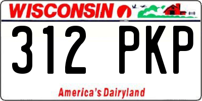 WI license plate 312PKP