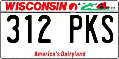 WI license plate 312PKS