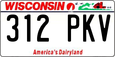 WI license plate 312PKV