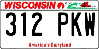 WI license plate 312PKW