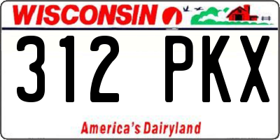 WI license plate 312PKX
