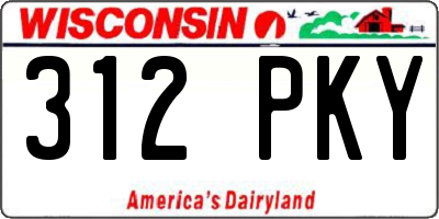 WI license plate 312PKY
