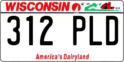 WI license plate 312PLD