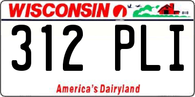 WI license plate 312PLI