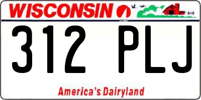 WI license plate 312PLJ