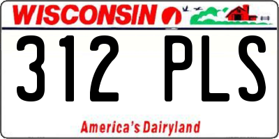 WI license plate 312PLS