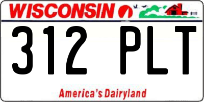WI license plate 312PLT