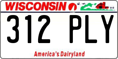 WI license plate 312PLY