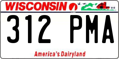 WI license plate 312PMA