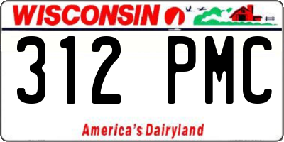 WI license plate 312PMC