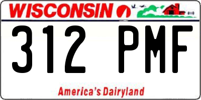 WI license plate 312PMF