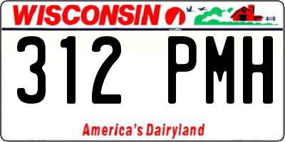 WI license plate 312PMH
