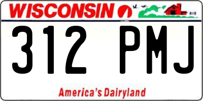 WI license plate 312PMJ