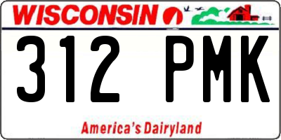 WI license plate 312PMK
