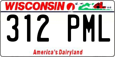 WI license plate 312PML