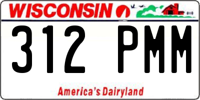 WI license plate 312PMM