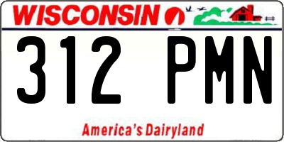 WI license plate 312PMN