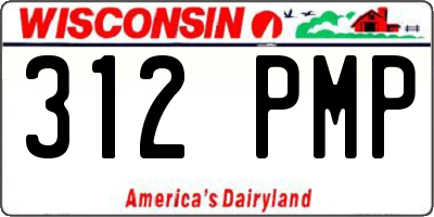 WI license plate 312PMP