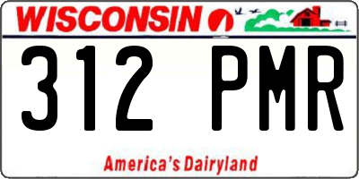 WI license plate 312PMR