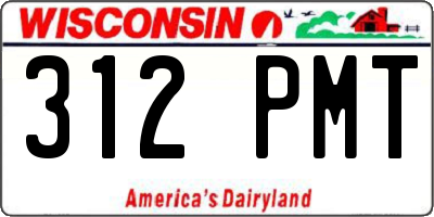 WI license plate 312PMT