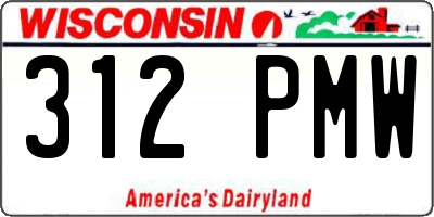 WI license plate 312PMW