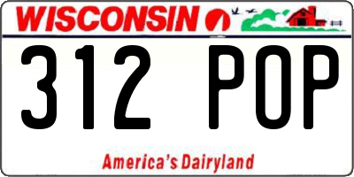 WI license plate 312POP