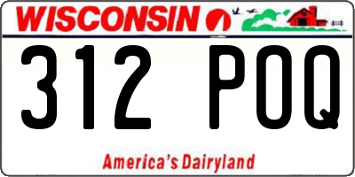 WI license plate 312POQ