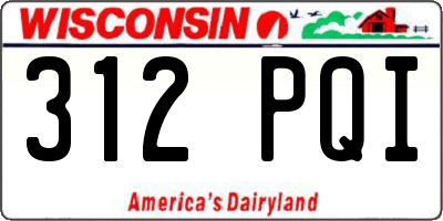 WI license plate 312PQI