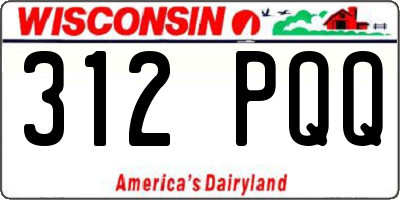 WI license plate 312PQQ
