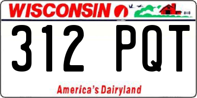 WI license plate 312PQT