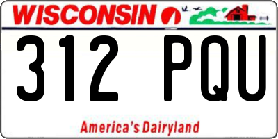 WI license plate 312PQU